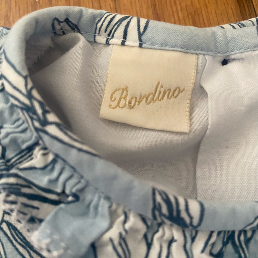 Bordino Smocked Floral Blue Kids Formal Dress - Picture 7 of 8